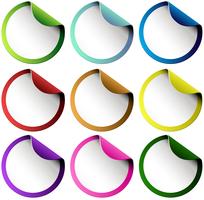 Set of colorful round stickers vector