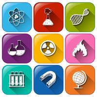 Science object icons vector