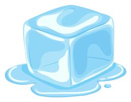 Pedazo de cubo de hielo derritiéndose vector
