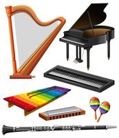 Different kind of musical instruments vector