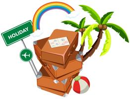 Suitcase in holiday icon vector