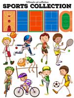 Different kind of sports and courts vector