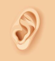 Un oído humano de cerca vector