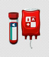 Blood in tube and bag vector