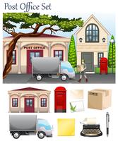 Post office and postal objects vector