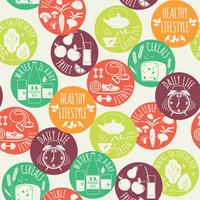 Healthy lifestyle seamless background. vector