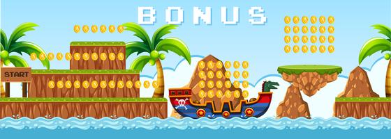Pirate Game with Island Scene vector