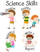 Children and different science skills vector