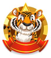 Diseño de banner con tigre salvaje. vector