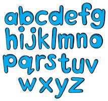 Letras del alfabeto en color azul.