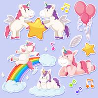 Set of unicorn character vector