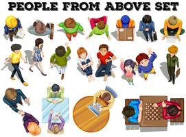 People from the top view vector