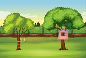 Tree house in the nature park vector