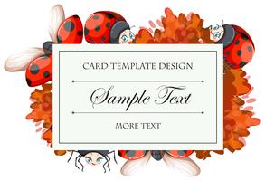 Card template with ladybugs  vector