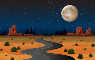 Carretera del desierto de Arizona en la noche vector