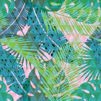 Tropical summer print with palm. Seamless pattern vector