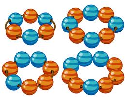 Round beads in blue and orange vector