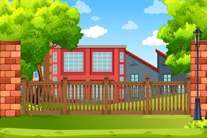 Building in park scene vector