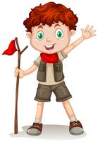 A Cute Boy Scout on White Background vector