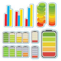 Sticker set with different levels of bars vector