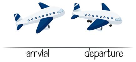 Opposite words for arrival and departure vector