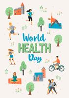 Día mundial de la salud. Estilo de vida saludable. vector