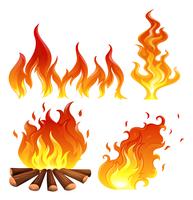 Set of flames vector