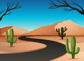 Desert land with road vector