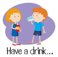 Wordcard for have a drink vector