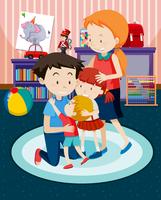 A happy family at home vector