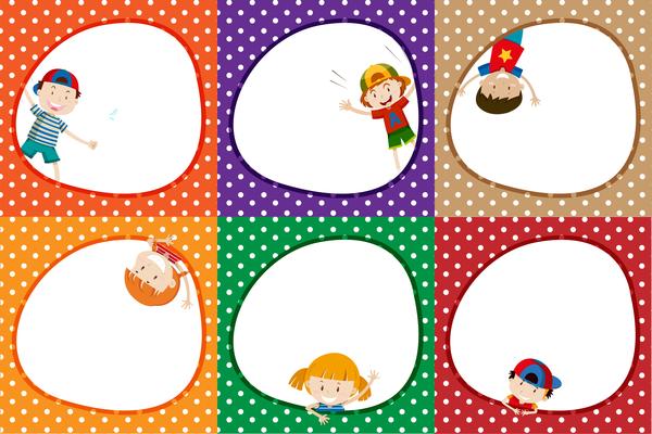 A Set of Colourful Kids Frame