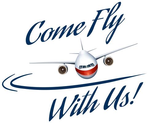 Big passenger airplane icon. Commercial flight logo