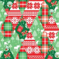 Christmas and New Year patchwork seamless background. vector