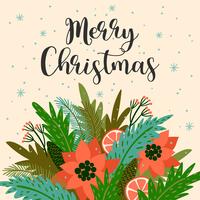 Christmas and Happy New Year illustration. Trendy retro style. vector