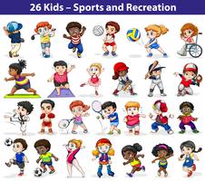 Kids engaging in different activities vector