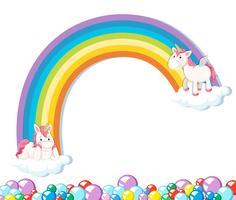 Unicornio lindo sobre fondo blanco vector