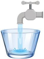 Tap water in the glass vector