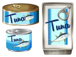 Tuna fish in three different packages vector