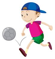 Little boy playing football vector