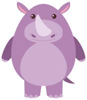 Cute rhino on white background vector