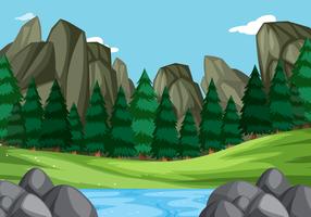 A nature green landscape vector