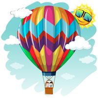 Colorful balloon in blue sky vector