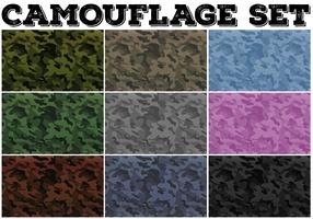 Camouflage set with military theme vector