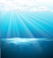 Background template with blue sea vector