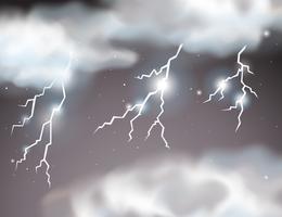 Lightning storm scene background vector