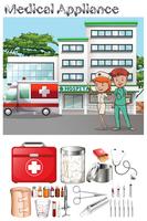 Doctor and nurse at the hospital vector