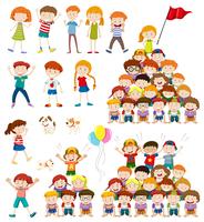 Children and human pyramid vector