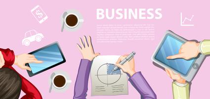 Infographic with business people working vector