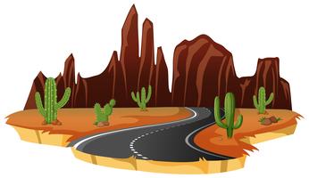 An isolated desert road vector