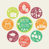 Healthy lifestyle Icons set vector